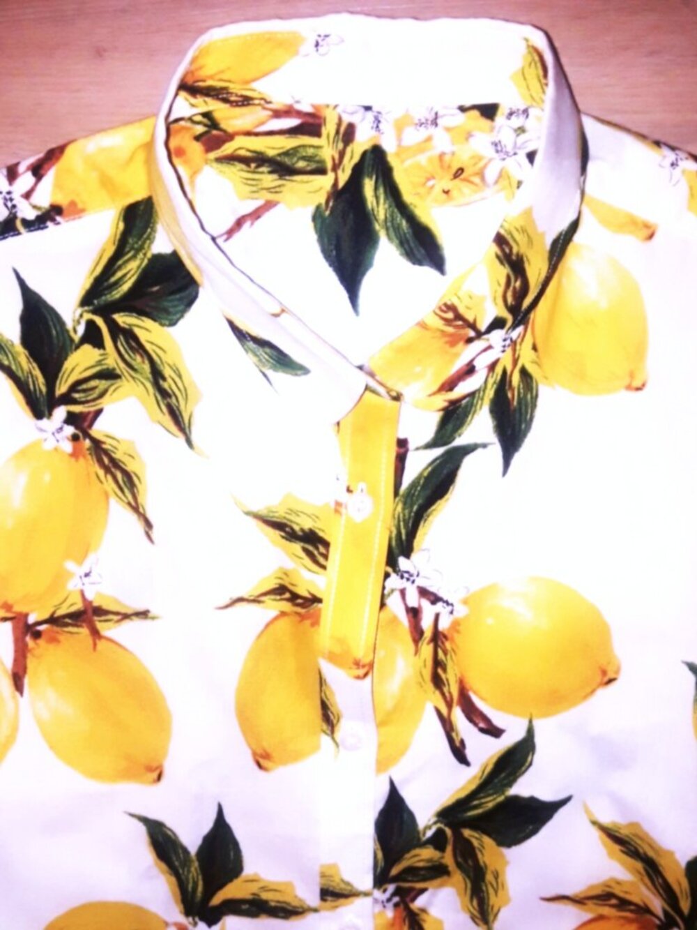 NEW greatest designer lemon print floral shirt blouse - Picture 4 of 5